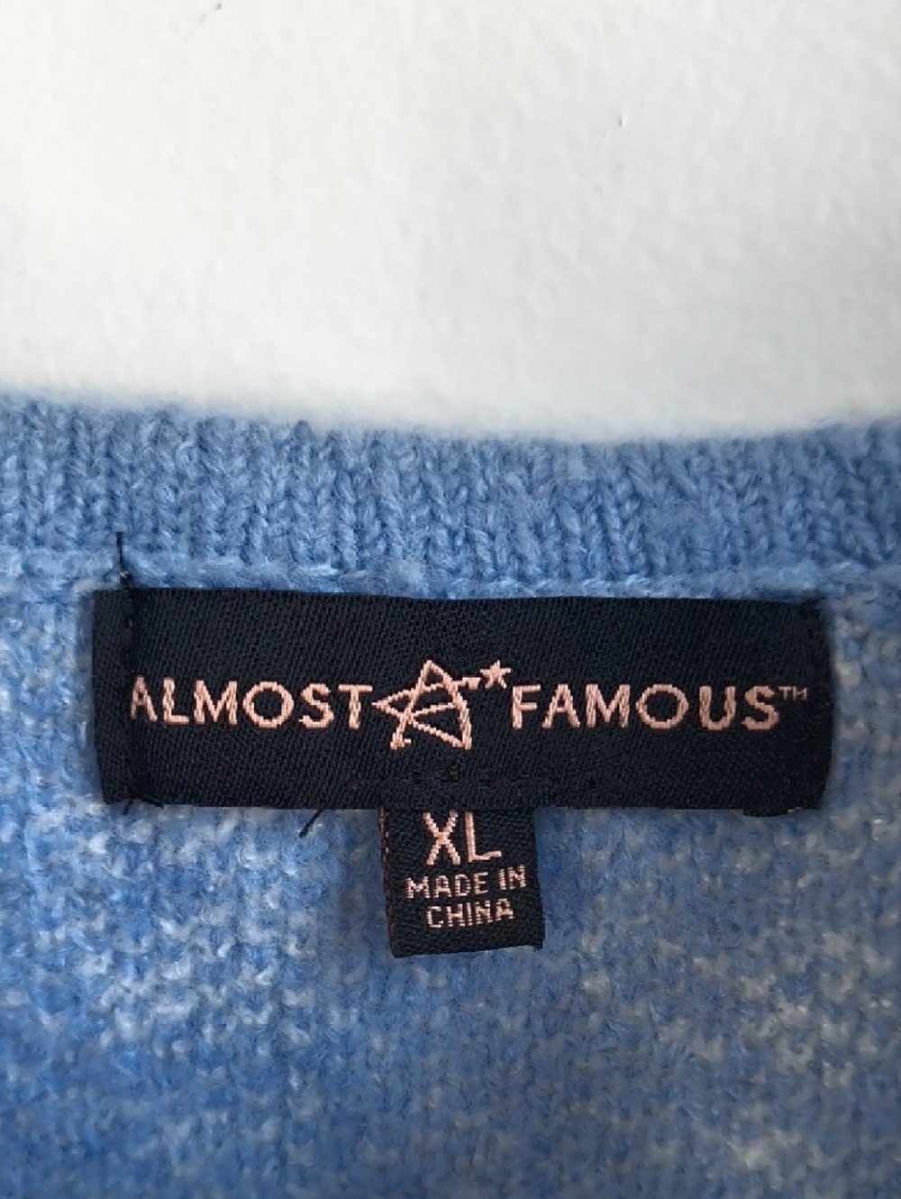 Almost Famous Blue and White Plaid V-Neck Button Cardigan/Cami Set - Picture 4 of 4